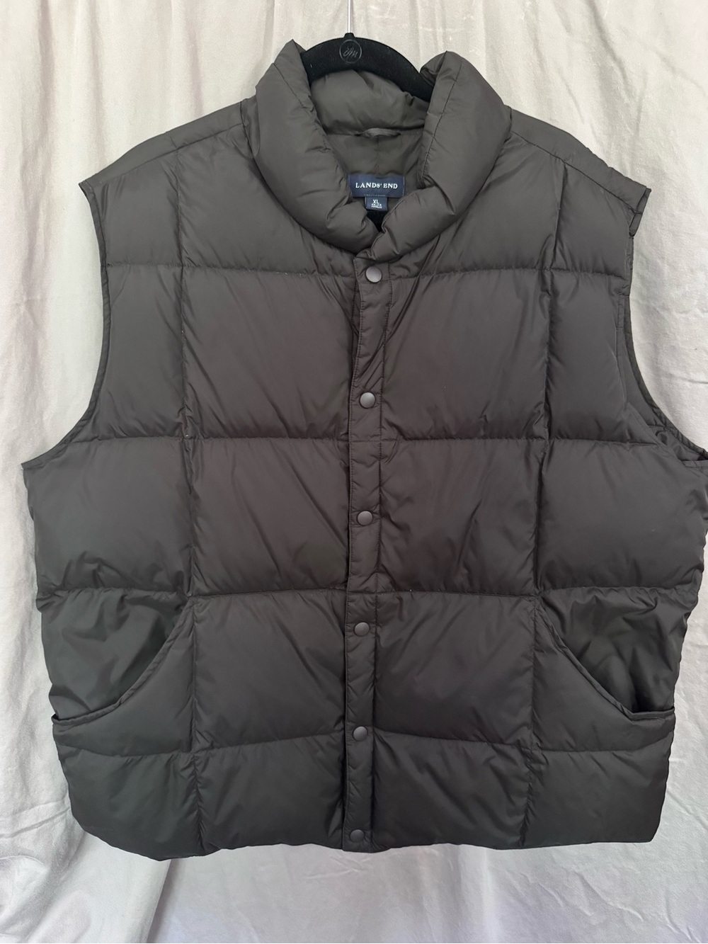 NWOT Lands' End Unisex Black Quilted Down Vest Size XL